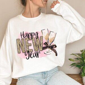 Happy New Year Sweatshirt, Happy New Year 2025, Girls New Year Trip 2025 Holiday
